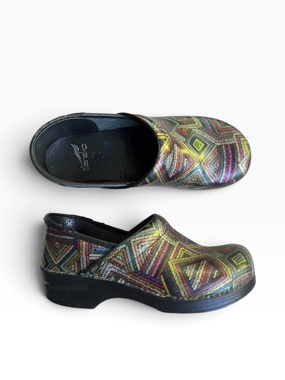 Women’s Dansko Professional Maze Metallic Geometric Leather Clog